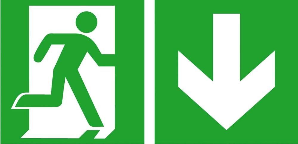 Rettungszeichen 300x150mm Alu, Notausgang rechts Rettungszeichen 300x150mm Alu, Notausgang rechts