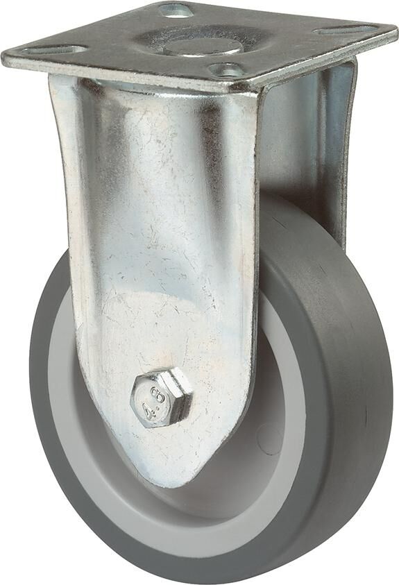 BS ROLLEN Bockrolle 100 mm LG.G Stahlbl verz Gummirad BS ROLLEN Bockrolle 100 mm LG.G Stahlbl verz Gummirad