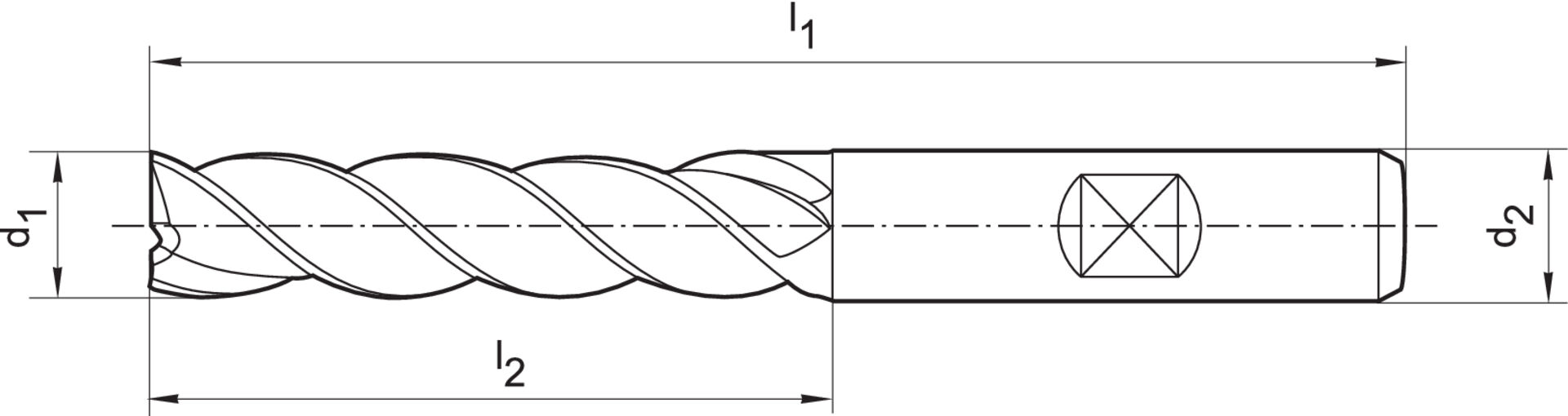 FORMAT Schaftfräser Alu DIN844 BL HSSE 12,00mm FORMAT Schaftfräser Alu DIN844 BL HSSE 12,00mm