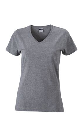 JN Ladies Slim Fit V-T JN972 100%BW, grey-heather, Größe S
