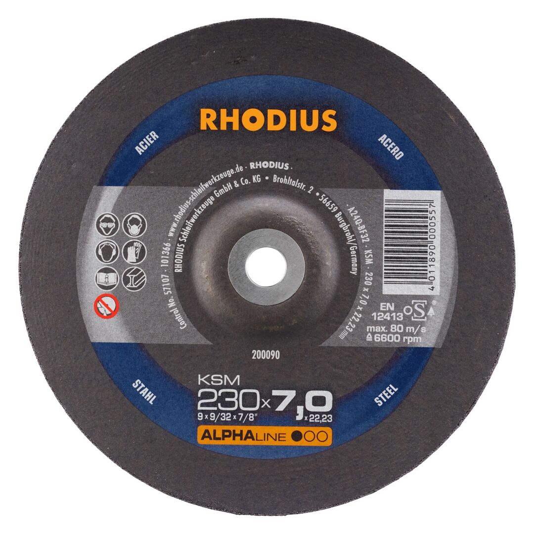 RHODIUS Schruppscheibe Stahl 230x7x22,2