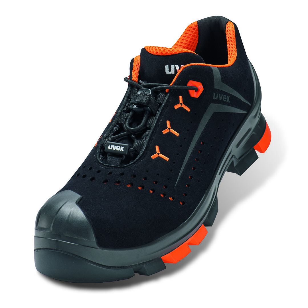 UVEX 2 Sicherheits-Halbschuh gelocht Gr. 39 W11 S1PL ESD SR schw/or 6501.2