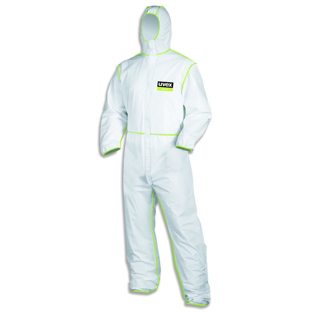 UVEX sil-Wear Einwegoverall 9877 Typ 5/6 weiß/lime Gr. L UVEX sil-Wear Einwegoverall 9877 Typ 5/6 weiß/lime Gr. L