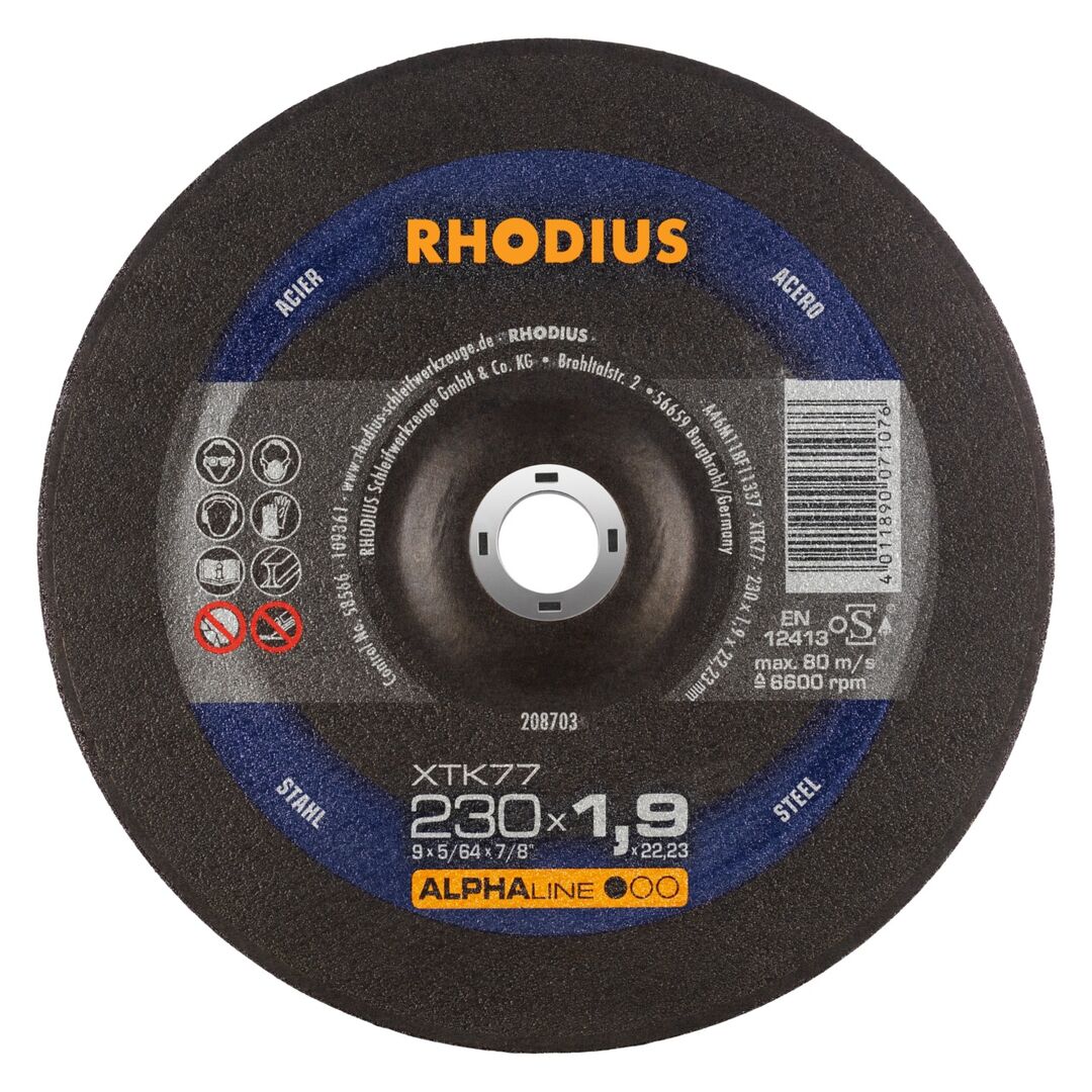 RHODIUS Trennscheibe XTK77 230x1,9mm gekr. RHODIUS Trennscheibe XTK77 230x1,9mm gekr.