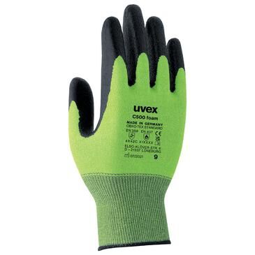 UVEX Schnittschutz-Handschuh C500 foam Gr. 8 Schaumbesch. lime/grau, 6049.4 UVEX Schnittschutz-Handschuh C500 foam Gr. 8 Schaumbesch. lime/grau, 6049.4