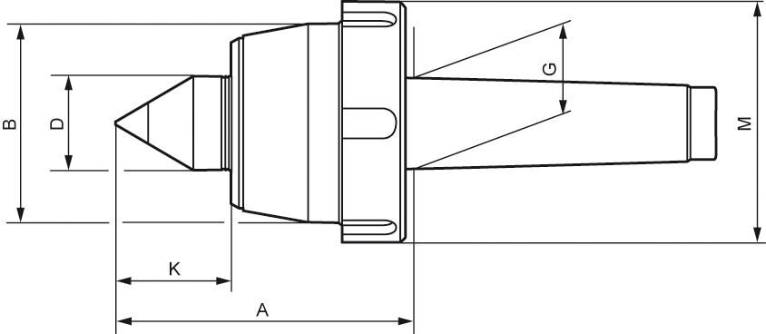RÖHM Mitlaufende Drehbankspitze MK 2mit Abdrückmutter RÖHM Mitlaufende Drehbankspitze MK 2mit Abdrückmutter
