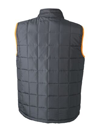 JAMES & NICHOLSON JN Mens Padded Light Weight Vest JN1037 100%PES carbon/orange Größe L JAMES & NICHOLSON JN Mens Padded Light Weight Vest JN1037 100%PES carbon/orange Größe L