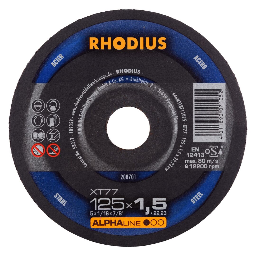 RHODIUS Trennscheibe XT77 125x1,5mm ger.