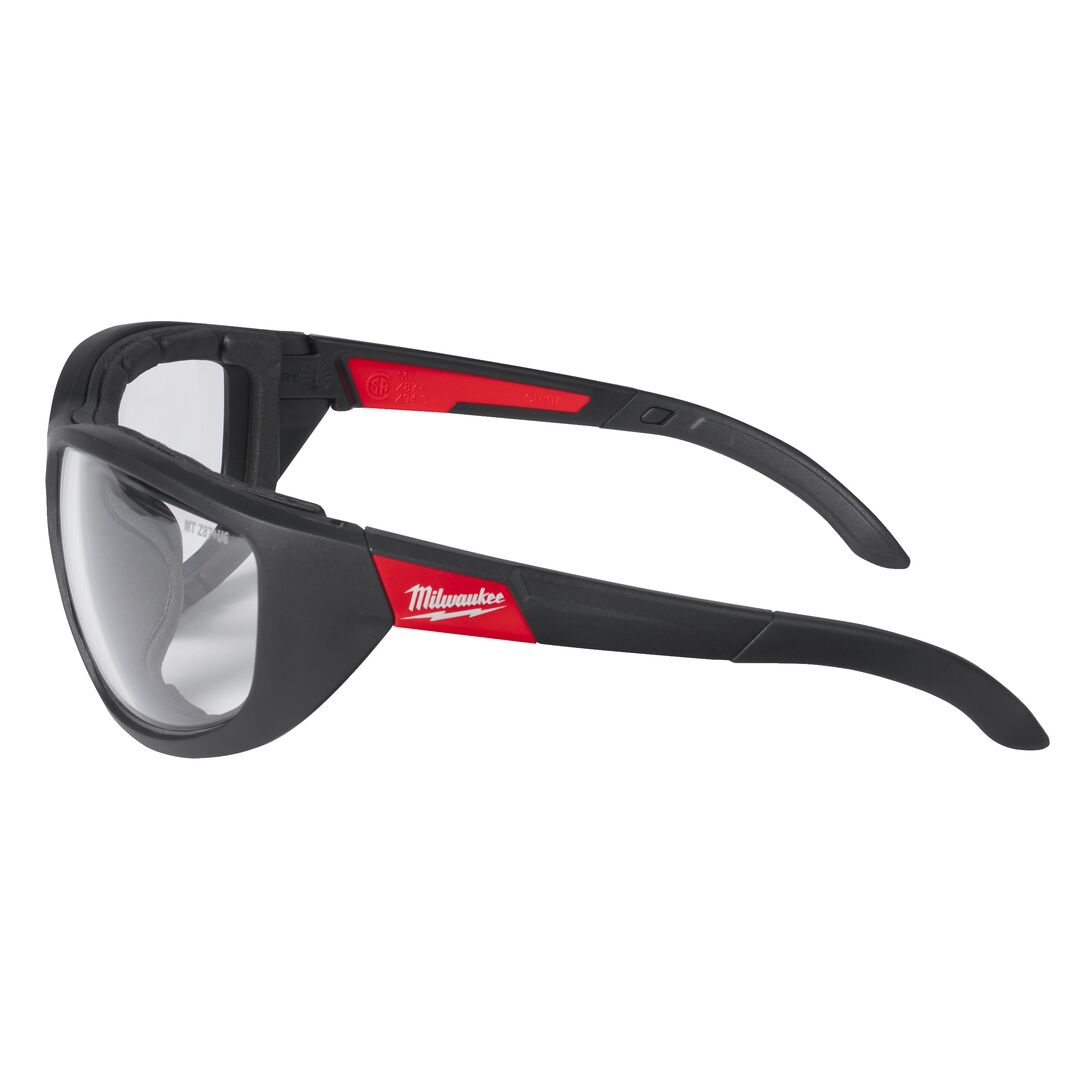 MILWAUKEE High Performance Schutzbrille klar, m. abnehmbarer Schaumstoffauflage