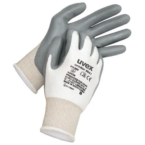 UVEX Schnittschutzhandschuhe UNIDUR 6641 PU weiß/grau Gr. 10