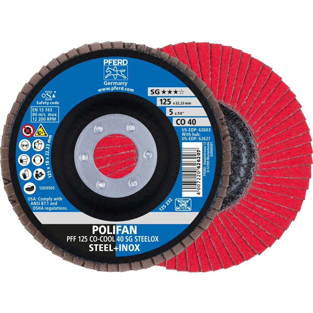 PFERD Fächerschleifscheibe gerade 125mm CO40 SGP-COOL