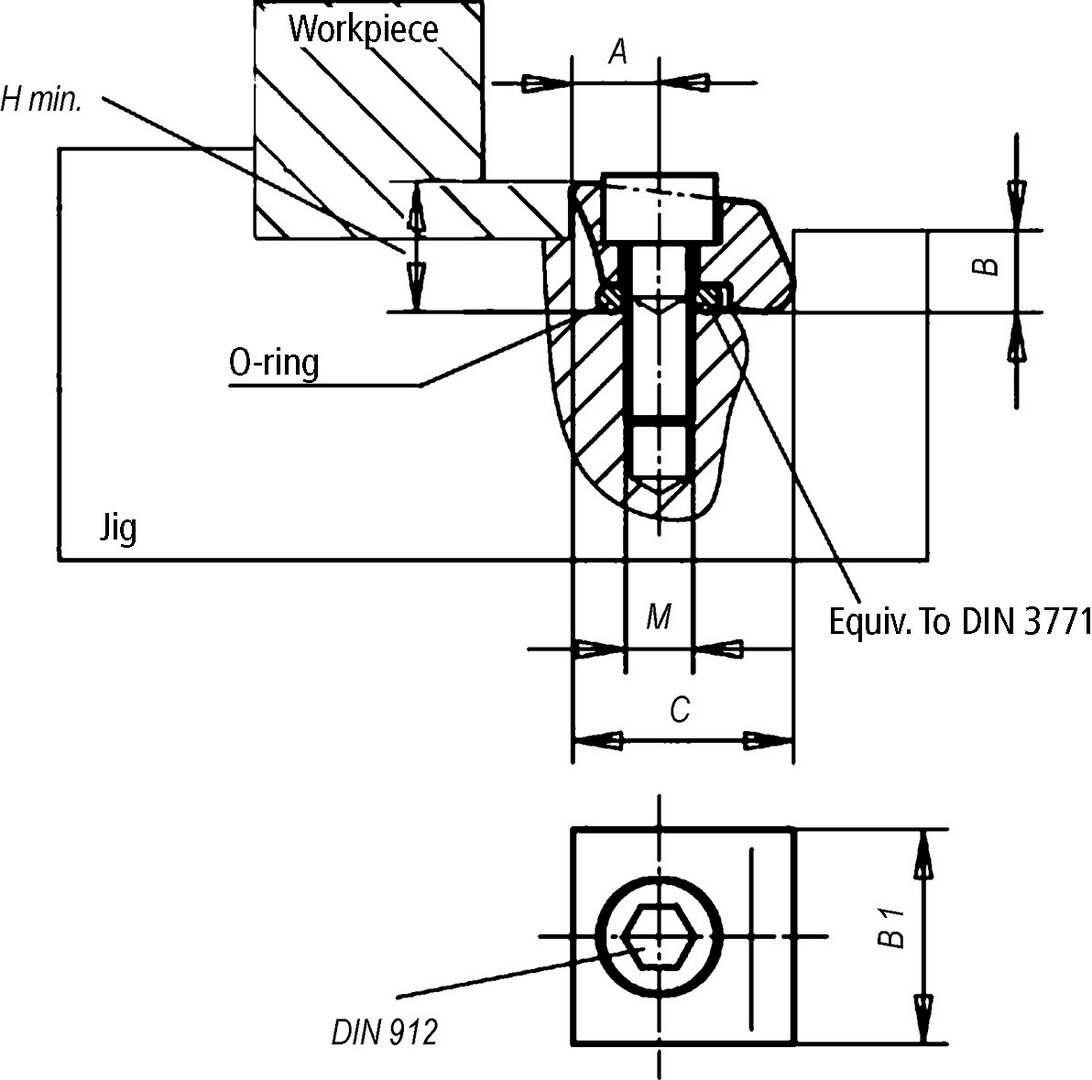 Spannklemme Pitbull Messerkante Stahl 37,5 kn IBT