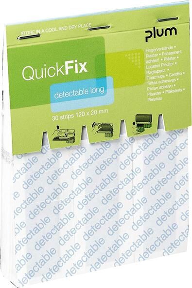 PLUM QUICKFIX Nachfüllpackung 30 Pflaster detectable lang PLUM QUICKFIX Nachfüllpackung 30 Pflaster detectable lang