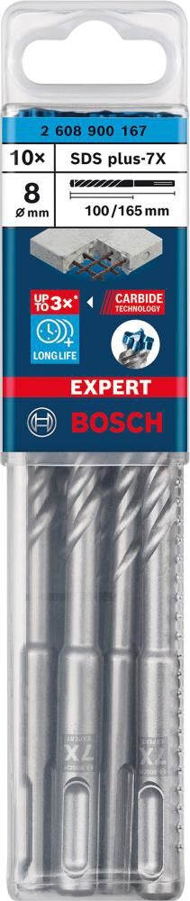 BOSCH Hammerbohrer SDS-plus 7x 8x100x165mm 10St EXPERT