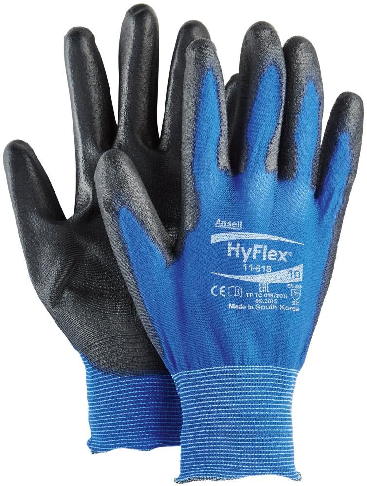 ANSELL Montage-Handschuh HyFlex 11-618 Gr. 10 PU blau/schwarz ANSELL Montage-Handschuh HyFlex 11-618 Gr. 10 PU blau/schwarz