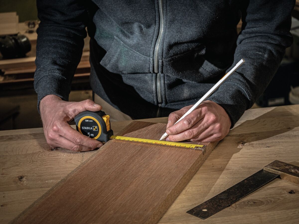 STABILA Taschenbandmaß BM 100, 8m, metrische Skala
