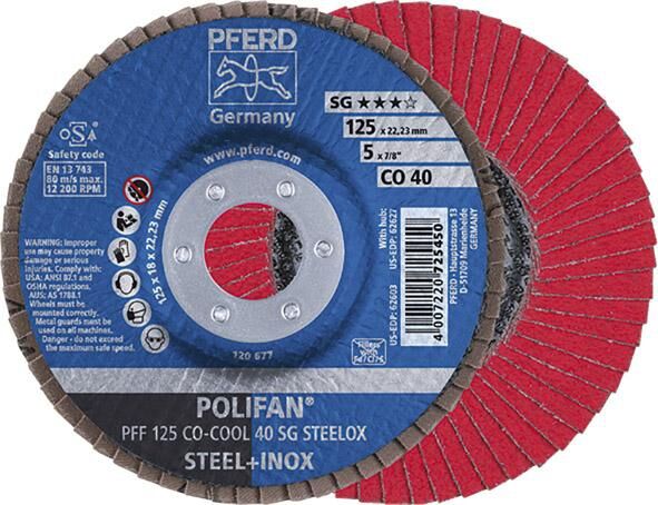 PFERD Fächerschleifscheibe gerade 125mm CO40 SGP-COOL