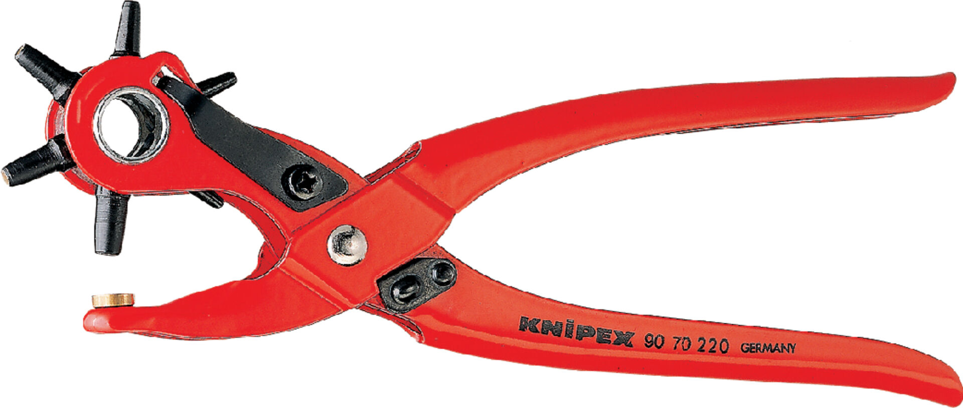 KNIPEX 90 70 220 EAN Revolverlochzange rot pulverbeschichtet 220mm KNIPEX 90 70 220 EAN Revolverlochzange rot pulverbeschichtet 220mm