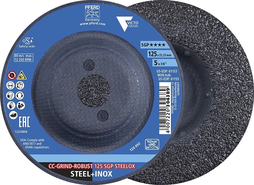 Schleifscheibe PFERD CC-GRIND-ROBUST SGP STEELOX 125mm Schleifscheibe PFERD CC-GRIND-ROBUST SGP STEELOX 125mm