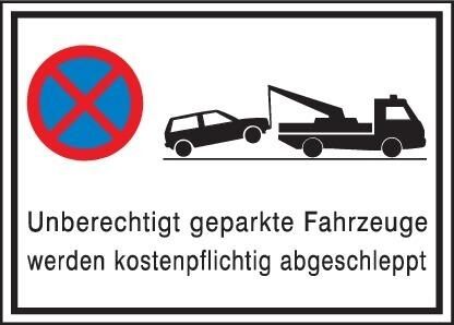 Parkverbotschild Alu 600X400 mm, Abschl