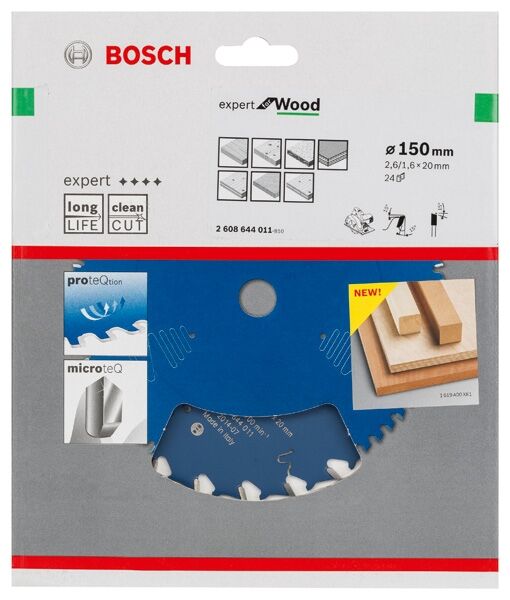 BOSCH Kreissägeblatt HW Expert 150x20x2,6 24T