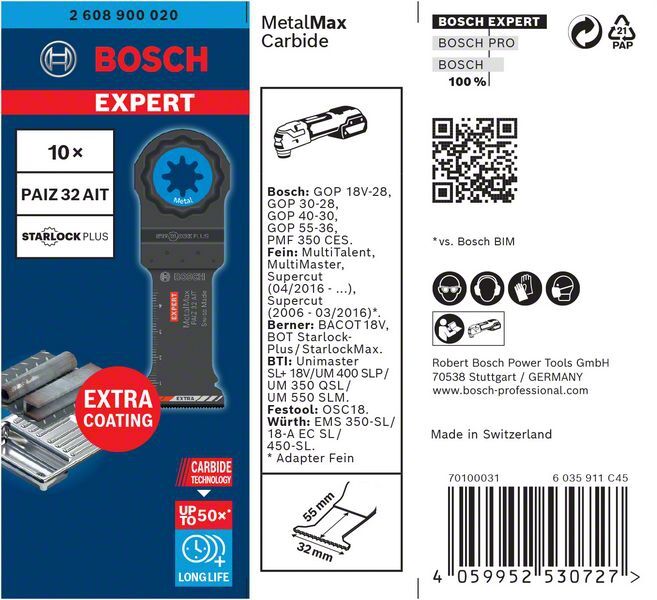 BOSCH Tauchsägeblatt Metal PAIZ32AIT Expert Starlock, VE 10