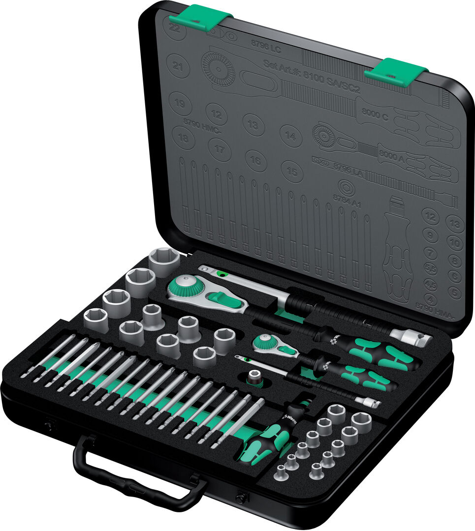 WERA Steckschlüssel-Garnitur ZYKLOP 1/4" + 1/2",43-teilig WERA Steckschlüssel-Garnitur ZYKLOP 1/4" + 1/2",43-teilig