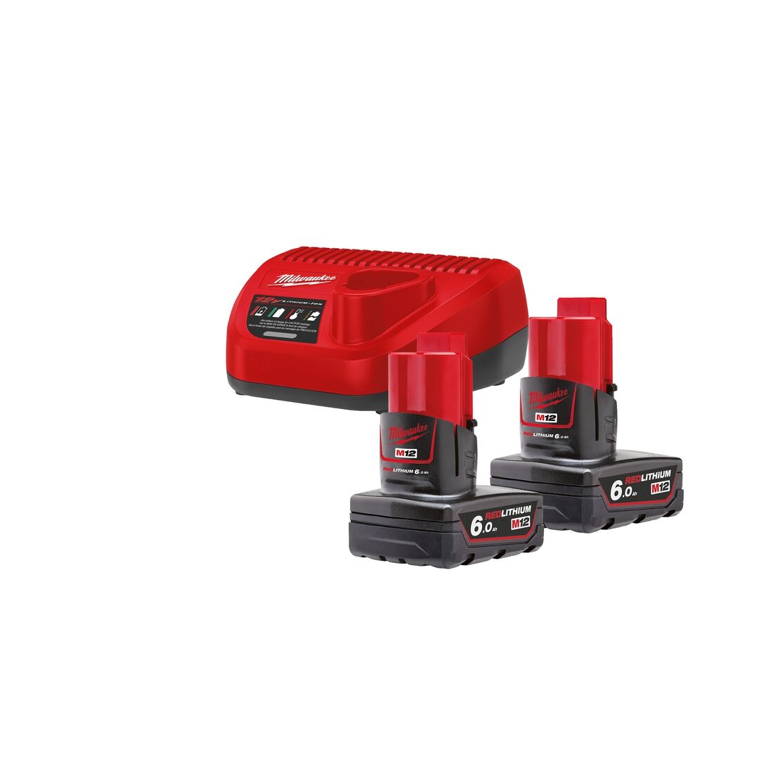 MILWAUKEE 12V Starterset M12 NRG-602 2x12V 6Ah Ladegerät