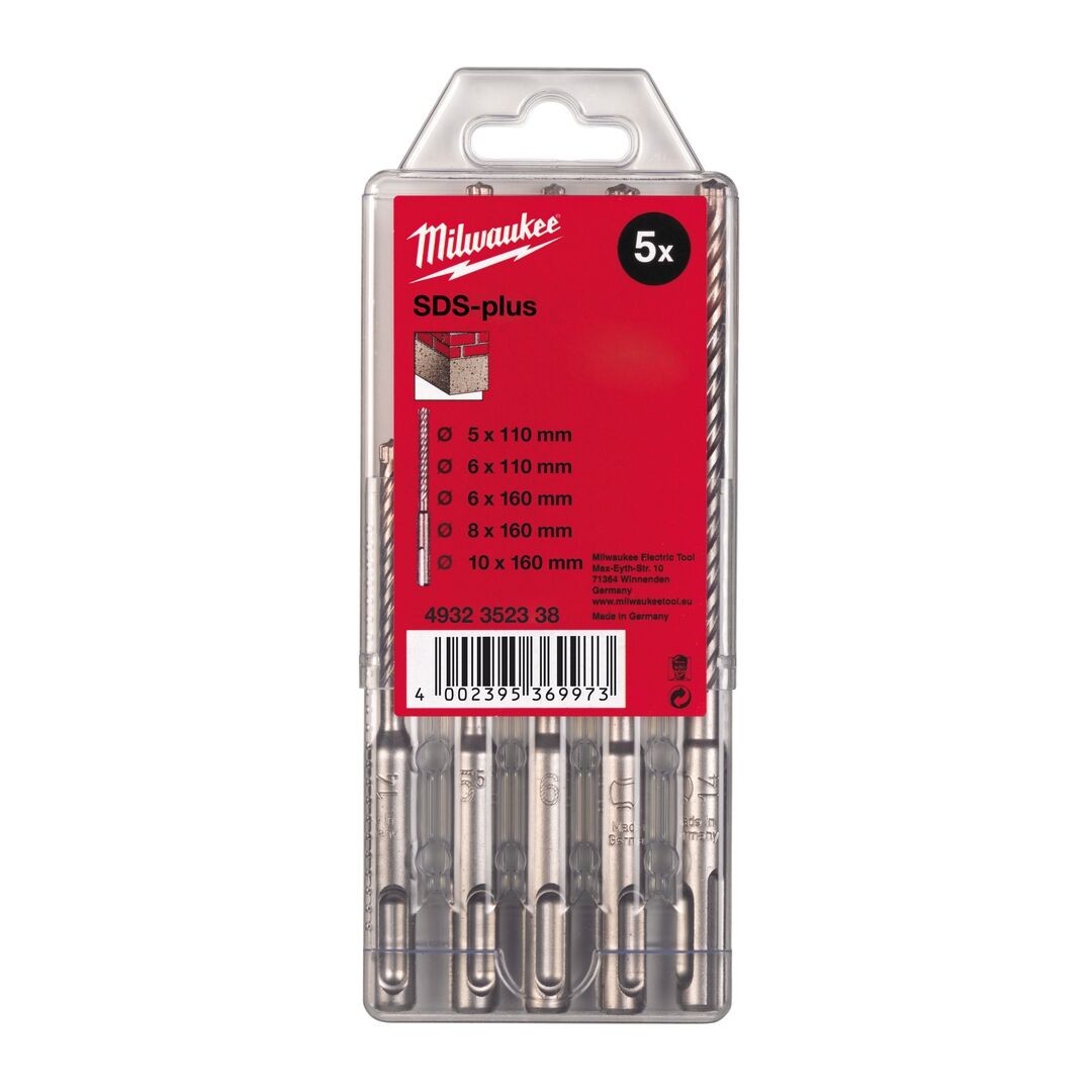 MILWAUKEE Hammerbohrer M2 SDS-Plus Set 5-teilig 5/6x110mm 6/8/10x160mm MILWAUKEE Hammerbohrer M2 SDS-Plus Set 5-teilig 5/6x110mm 6/8/10x160mm