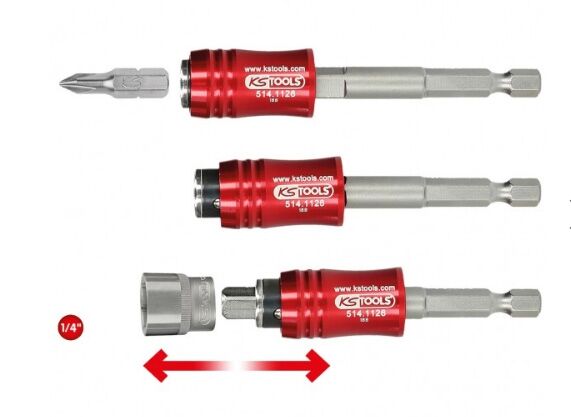 KS TOOLS 1/4" 2in1 Schnellwechsel- Bithalter