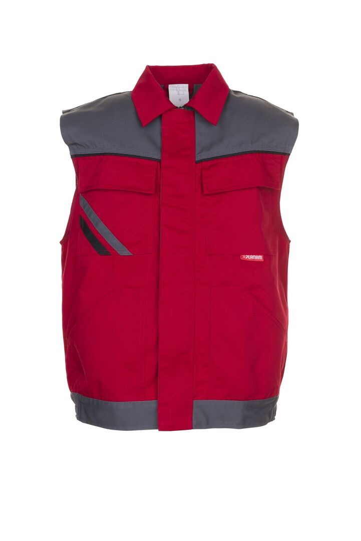 PLANAM Arbeits-Weste HIGHLINE Nr. 2366 Rot-Schiefer-Schwarz Gr. M PLANAM Arbeits-Weste HIGHLINE Nr. 2366 Rot-Schiefer-Schwarz Gr. M