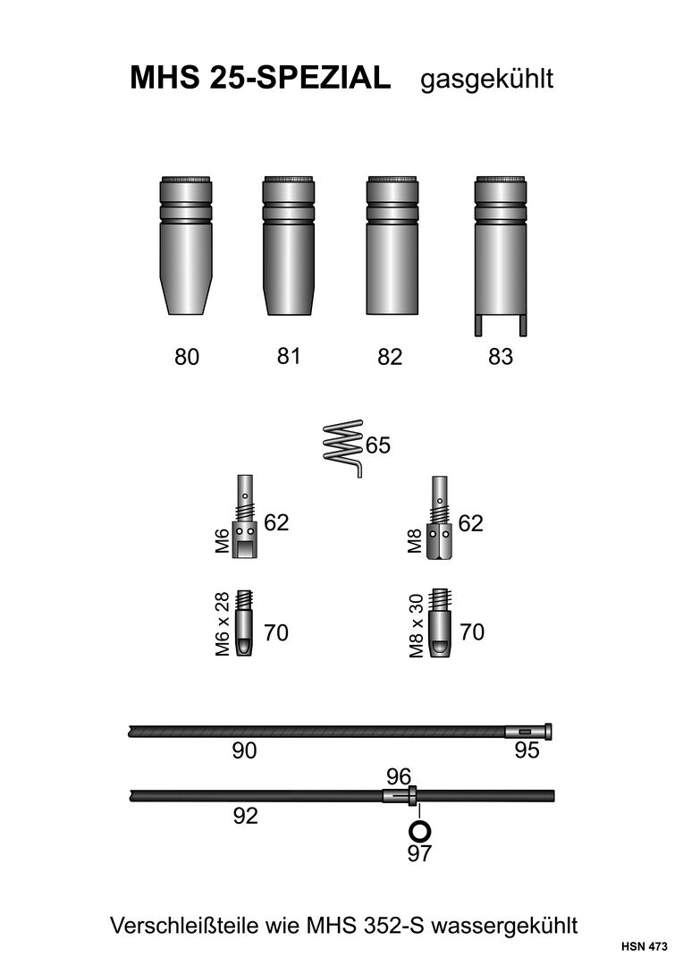 Stromdüse M8 vernickelt 1,0