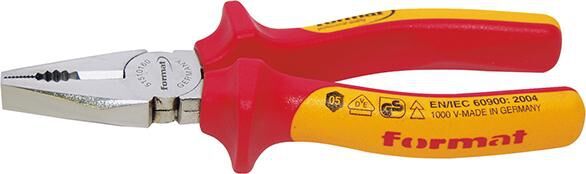 FORMAT Kombizange DIN5244 Harter Draht=1600N/mm2 VDE 160mm FORMAT Kombizange DIN5244 Harter Draht=1600N/mm2 VDE 160mm