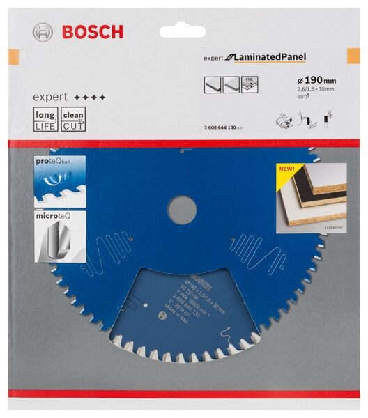 BOSCH Kreissägeblatt HW Expert fürLaminat 190x30x2,6 60T