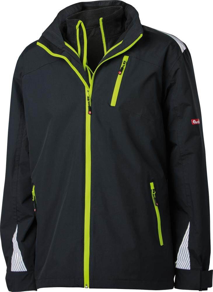 FORTIS 3-in-1Jacke 24 schw./lime,Gr. M