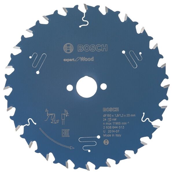 BOSCH Kreissägeblatt HW Expert 160x20x1,8 24T