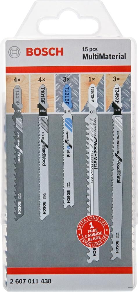 BOSCH Stichsägeblatt-Pack Multi Material 15tlg. 2607011438 BOSCH Stichsägeblatt-Pack Multi Material 15tlg. 2607011438