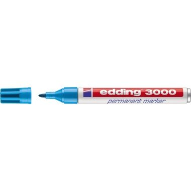 EDDING Permanentmarker 3000 Rundspitze 1,5-3mm, hellblau EDDING Permanentmarker 3000 Rundspitze 1,5-3mm, hellblau