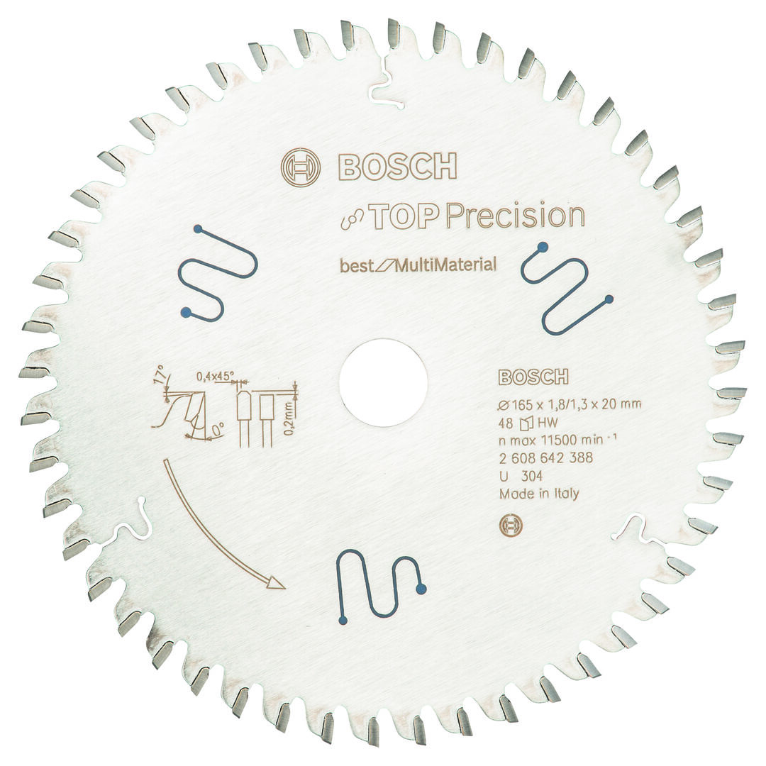 BOSCH Kreissägeblatt Top MultiMaterial, 165x20mm, 48Z TR-F