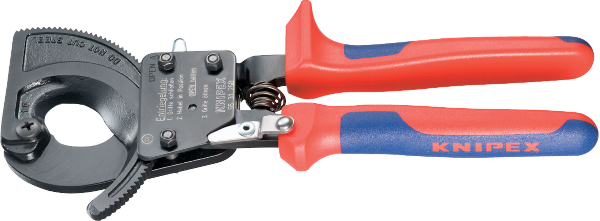KNIPEX 95 31 280 Kabelschneider (Ratschenp.) Mehrk. schwarz lack. 280 mm