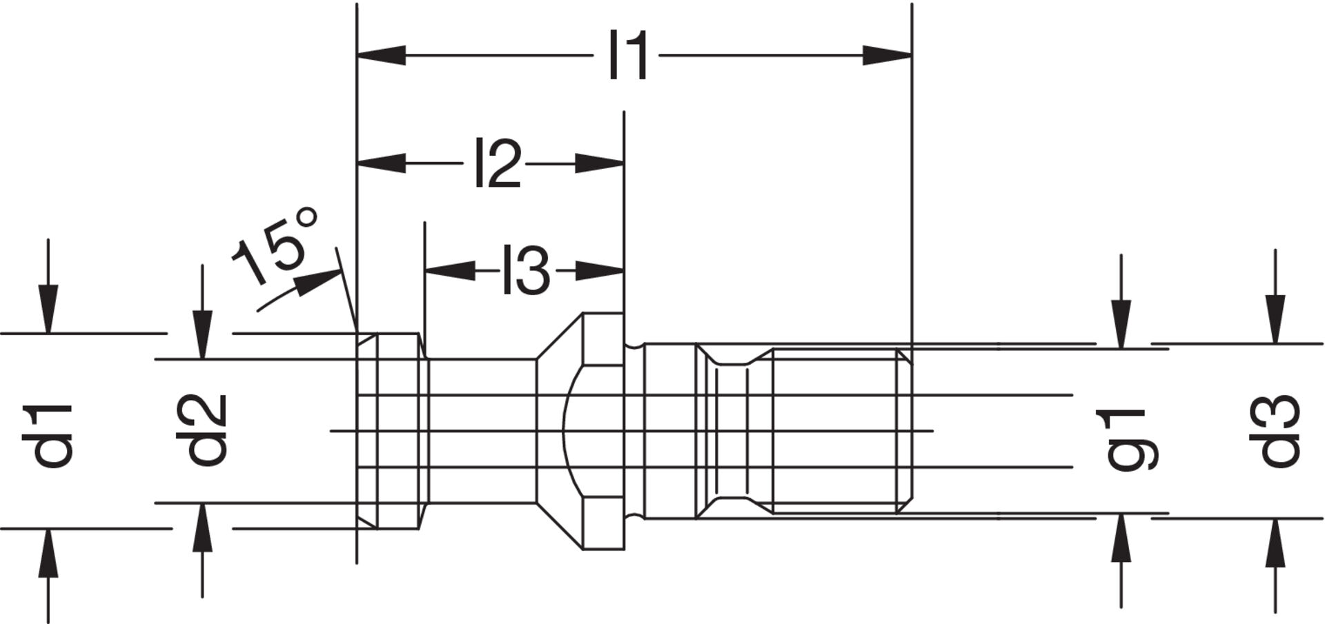 Anzugsbolzen DIN69872 A SK50-M24  I.K      Haimer