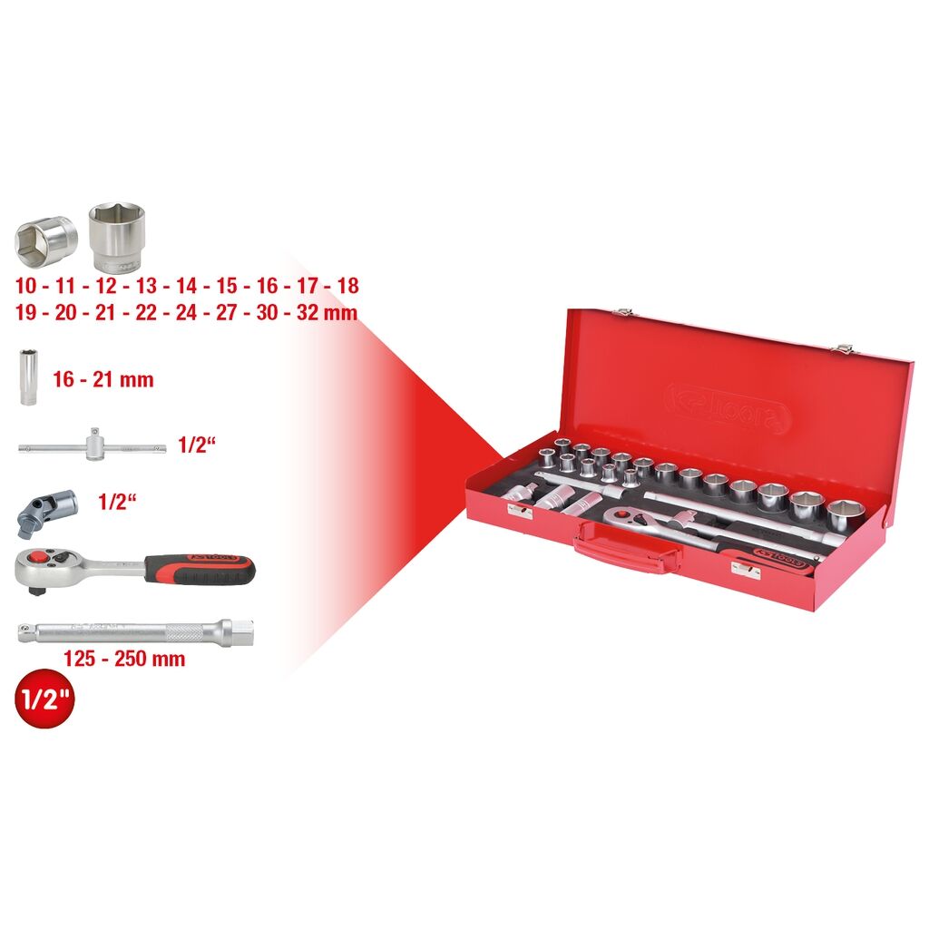 Steckschl.-Grt. 1/2" 24tlg.                 KS