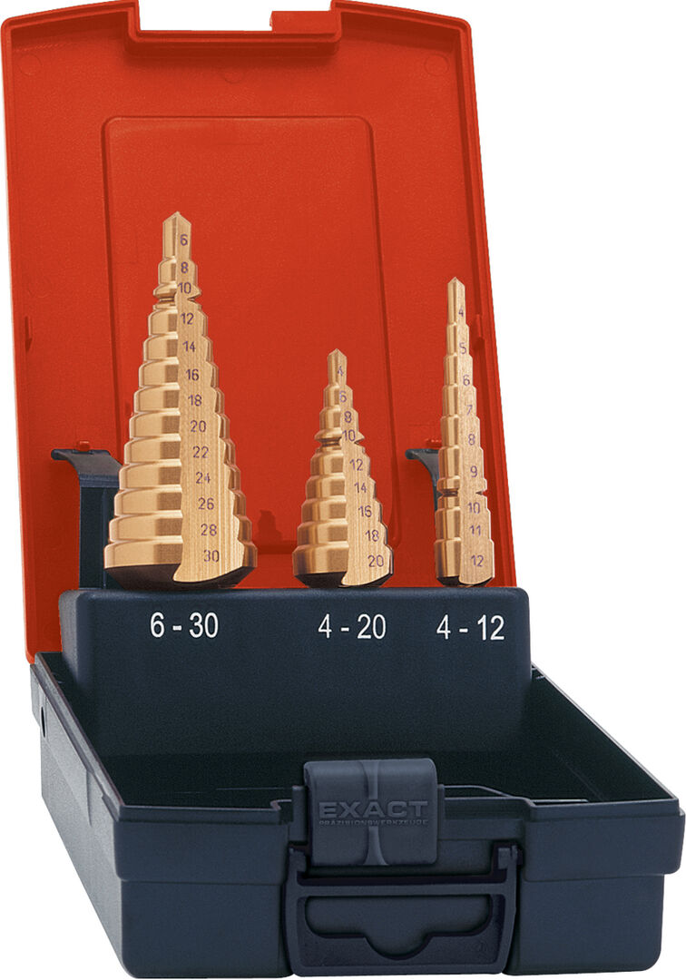 FORMAT Universal-Stufenbohrer HSS TiN Set 24-30,00mm FORMAT Universal-Stufenbohrer HSS TiN Set 24-30,00mm