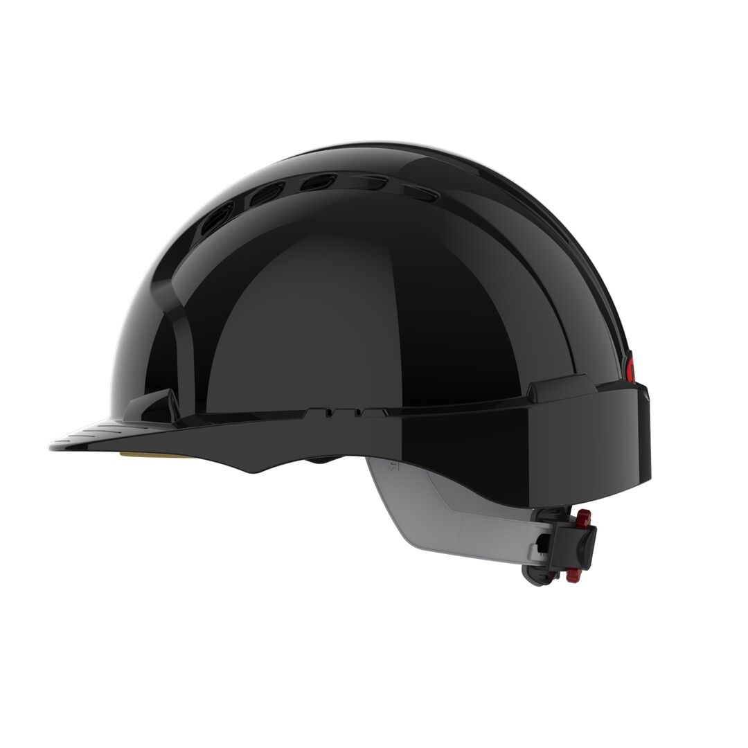 JSP Schutzhelm EVO3 AJF170 belüftet, mit Schirm, schwarz