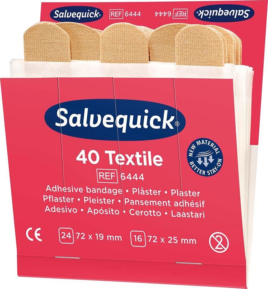 SALVEQUICK Nachfüllpack 6x40 Pflaster Textil SALVEQUICK Nachfüllpack 6x40 Pflaster Textil