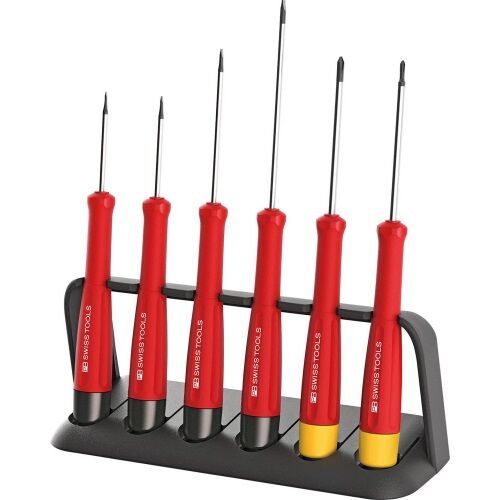 PB Swiss Tools Elektronik- Schraubendreher-Satz, 6-tlg. Schlitz/PH