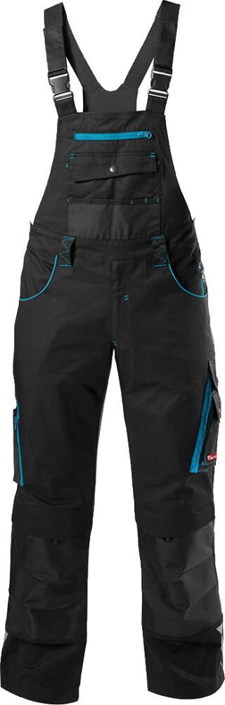FORTIS Latzhose 24 schwarz/türkis, Gr. 98
