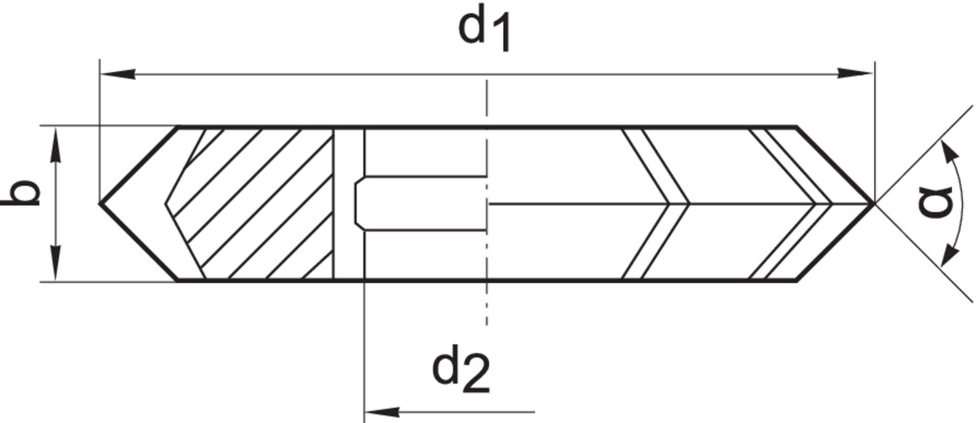 FORMAT Prismenfräser DIN847 HSS 90 Grad 50 x 14 mm