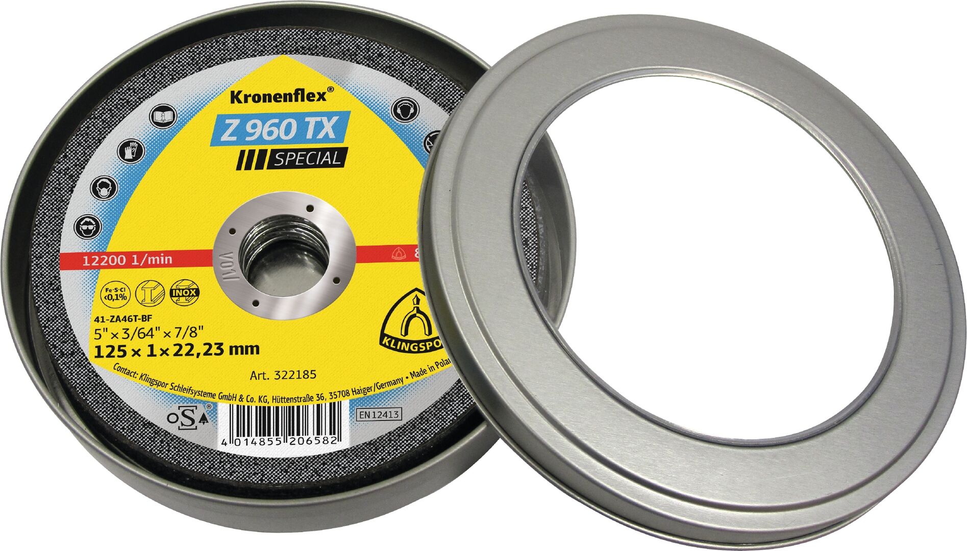 KLINGSPOR Z 960 TX Trennscheiben Zirkon 125 x 1 x 22,23 gerade 10er Pack