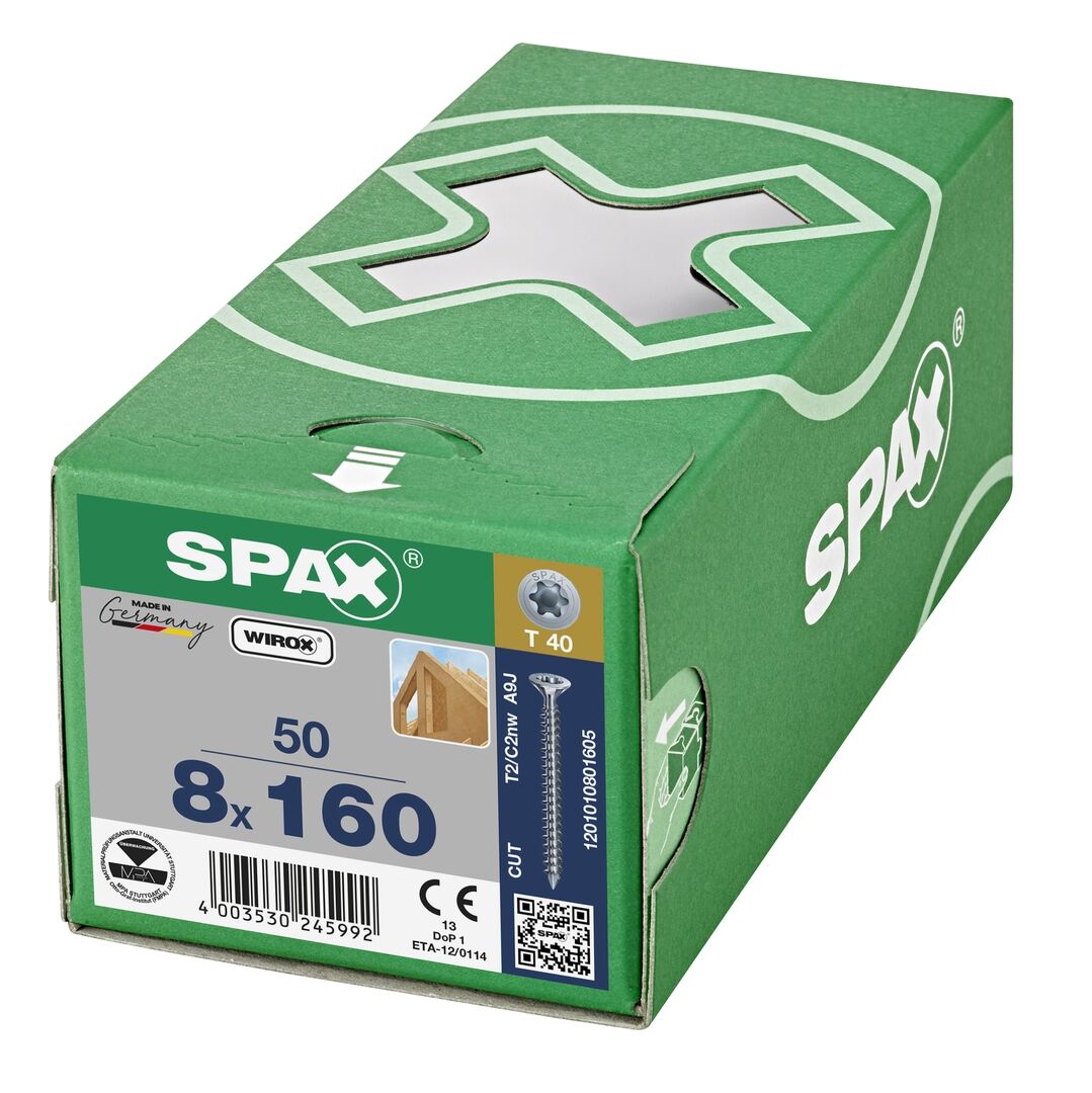 SPAX Senkmultikopf T-STAR+ T40 Vollg. CUT WIROX 50St, 8x160mm